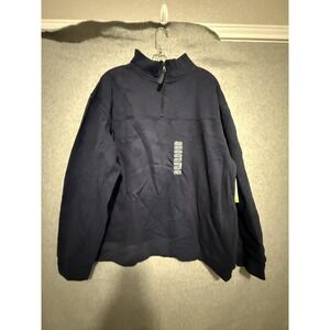 PB Basics Sweatshirt Mens XL Blue 1/4 Zip Heavyweight Sueded Fleece Pullover